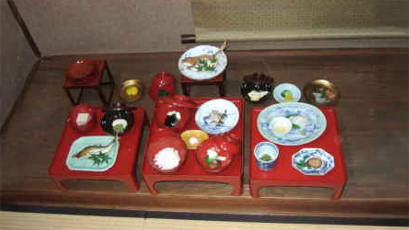 当時の食器で再現した御師料理献立